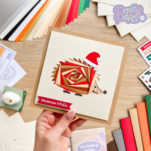 Load image into Gallery viewer, Woodland Christmas Craft Kit  | Iris Folding Xmas Card Kit | Beginners Card Making | Owl Hedgehog Robin