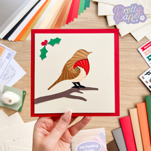 Load image into Gallery viewer, Woodland Christmas Craft Kit  | Iris Folding Xmas Card Kit | Beginners Card Making | Owl Hedgehog Robin