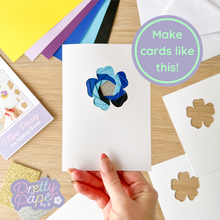 Load image into Gallery viewer, Make cards like this - blue pansy