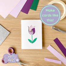 Load image into Gallery viewer, Make cards like this - purple tulip