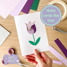 Load image into Gallery viewer, Make cards like this - tulip in purple