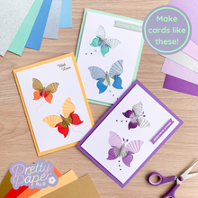 Load image into Gallery viewer, Three beautiful butterflies iris fold cards