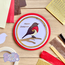 Load image into Gallery viewer, Bird Iris Folding Pattern PDF & SVG x 2 | Robin Iris Folding Template Beginner | Printable Download | Garden Bird Card Making Template | Blue Tit