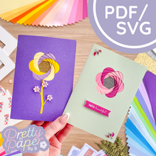Load image into Gallery viewer, Blossom Flower iris fold pattern template