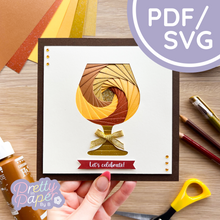 Load image into Gallery viewer, Brandy-glass-iris-folding-pattern