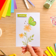 Load image into Gallery viewer, Green Hairstreak Butterfly Iris Folding Card