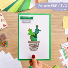 Load image into Gallery viewer, Bunny Ears Cactus Iris Folding Template