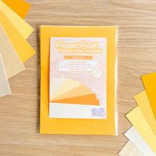 Load image into Gallery viewer, Buttercup Paper Pack A5, 30 Sheets | Plain, Pearl & Sparkle Paper Pad | Cream Yellow Orange Craft Paper