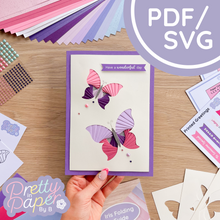 Load image into Gallery viewer, Butterfly Pair Iris Fold Pattern Template