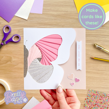 Load image into Gallery viewer, Pink iris fold butterfly wing card