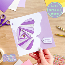 Load image into Gallery viewer, purple iris fold butterfly wing card