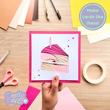 Load image into Gallery viewer, Make cards like this - iris folding strawberry cake slice