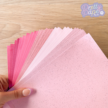 Load image into Gallery viewer, Candyfloss Paper Pack A5, 30 Sheets | Plain & Sparkle Paper Pad | Pink Craft Paper