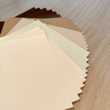 Load image into Gallery viewer, Caramel Latte Paper Pack *Revised edition* A5, 30 Sheets | Plain, Pearlised & Sparkle Paper Pad | Cream Brown Craft Paper