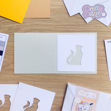 Load image into Gallery viewer, cat aperture on grey card blank