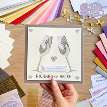 Load image into Gallery viewer, Time to Celebrate Iris Folding Kit | Wine, Gin, Champagne Glass Card Making Kit Intermediate | Personalised Craft Activity
