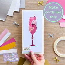Load image into Gallery viewer, Champagne Glass Aperture Card (Pack of 3) | 3 x Apertures, Coloured Card Blanks & Envelopes | Beginner
