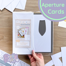 Load image into Gallery viewer, Champagne Glass Aperture Card (Pack of 3) | 3 x Apertures, Coloured Card Blanks & Envelopes | Beginner