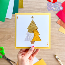 Load image into Gallery viewer, Christmas Tree Iris Folding Pattern PDF & SVG | Xmas Tree Beginner Printable Download | Cut File | Card Making Template
