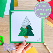 Load image into Gallery viewer, make cards like this - green Christmas tree card