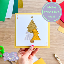 Load image into Gallery viewer, make cards like this - gold Christmas tree card