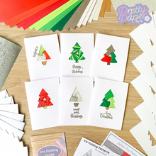Load image into Gallery viewer, Six iris folding Christmas tree cards