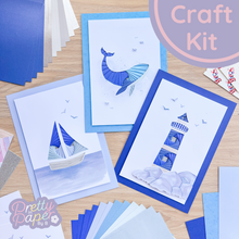 Load image into Gallery viewer, Coastal Scene Iris Fold Craft Kit