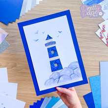 Load image into Gallery viewer, A4 Iris fold Lighthouse