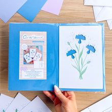 Load image into Gallery viewer, Cornflowers Aperture Card (Pack of 3) | 3 x PRINTED Apertures, Coloured Card Blanks & Envelopes | Intermediate