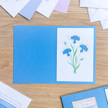Load image into Gallery viewer, Cornflowers Aperture Card (Pack of 3) | 3 x PRINTED Apertures, Coloured Card Blanks & Envelopes | Intermediate
