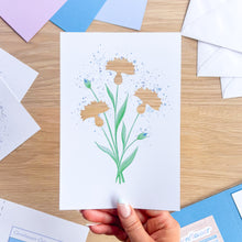 Load image into Gallery viewer, Cornflowers Aperture Card (Pack of 3) | 3 x PRINTED Apertures, Coloured Card Blanks & Envelopes | Intermediate