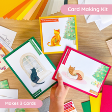 Load image into Gallery viewer, Craft for Cats Iris Fold Christmas Card Kit Traditional Colours