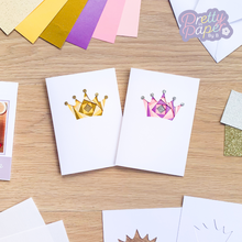 Load image into Gallery viewer, Two iris fold crown cards