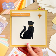 Load image into Gallery viewer, Iris fold cat Christmas card