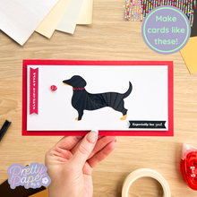 Load image into Gallery viewer, Black iris fold dachshund