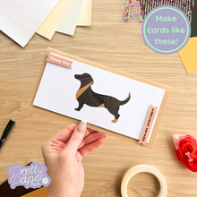 Load image into Gallery viewer, brown iris fold dachshund card