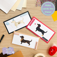 Load image into Gallery viewer, Three iris folding dachshund cards