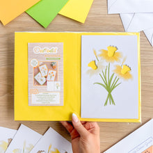 Load image into Gallery viewer, Daffodils Aperture Card (Pack of 3) | 3 x PRINTED Apertures, Coloured Card Blanks & Envelopes | Intermediate