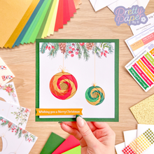 Load image into Gallery viewer, Double bauble iris fold card