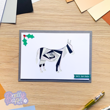 Load image into Gallery viewer, Donkey Iris Folding Pattern PDF & SVG | Beginner Printable Download | Cut File | Christmas Card Making Template