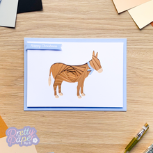 Load image into Gallery viewer, Donkey Iris Folding Pattern PDF & SVG | Beginner Printable Download | Cut File | Christmas Card Making Template