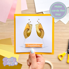 Load image into Gallery viewer, Gold iris fold Double Champagne Glass
Card