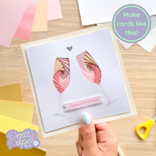 Load image into Gallery viewer, Rosé iris fold Double Champagne Glass
Card