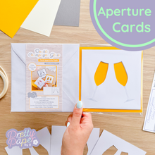 Load image into Gallery viewer, Double Champagne Glass Aperture Cards