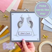 Load image into Gallery viewer, Double Champagne Glass Aperture Card (Pack of 3) | 3 x Apertures, Coloured Card Blanks & Envelopes