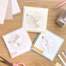 Load image into Gallery viewer, Three iris fold Dove of Peace cards