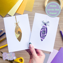 Load image into Gallery viewer, droplet bauble iris fold cards