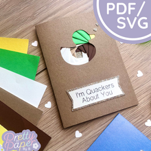 Load image into Gallery viewer, Duck Mini Iris Folding Pattern PDF & SVG | Beginner Printable Download | Cut File | Card Making Template