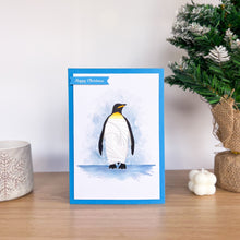 Load image into Gallery viewer, Emperor Penguin Aperture Card (Pack of 3) | 3 x A5 PRINTED Apertures, Coloured Card Blanks & White Envelopes | Christmas