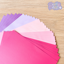 Load image into Gallery viewer, Fairy Princess Paper Pack A5, 30 Sheets | Plain & Pearlised Paper Pad | Pink Purple Craft Paper